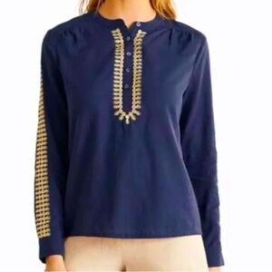 Boden pineapple trimmed tunic, EUC, size 8